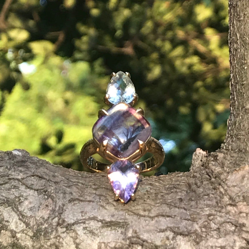 Thomas Ring with Fluorite in Gold