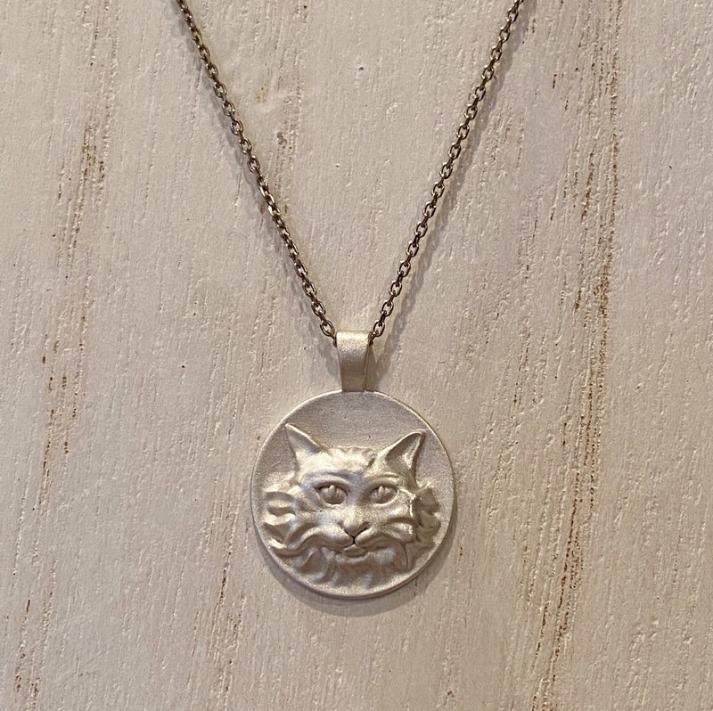 Cat Pendant in Sterling Silver
