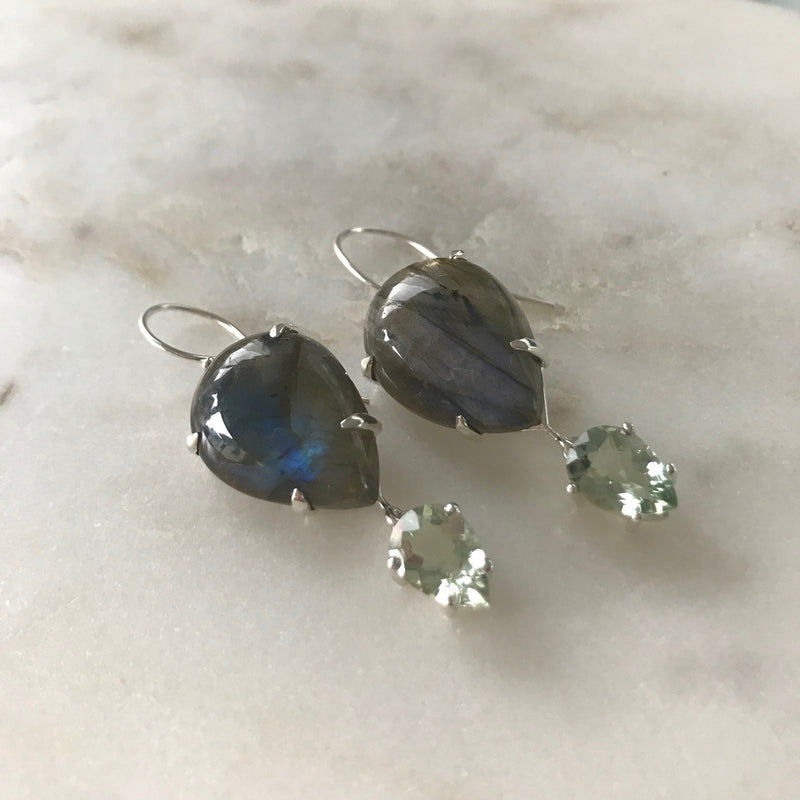 Francis Earrings with Labradorite in Sterling Silver